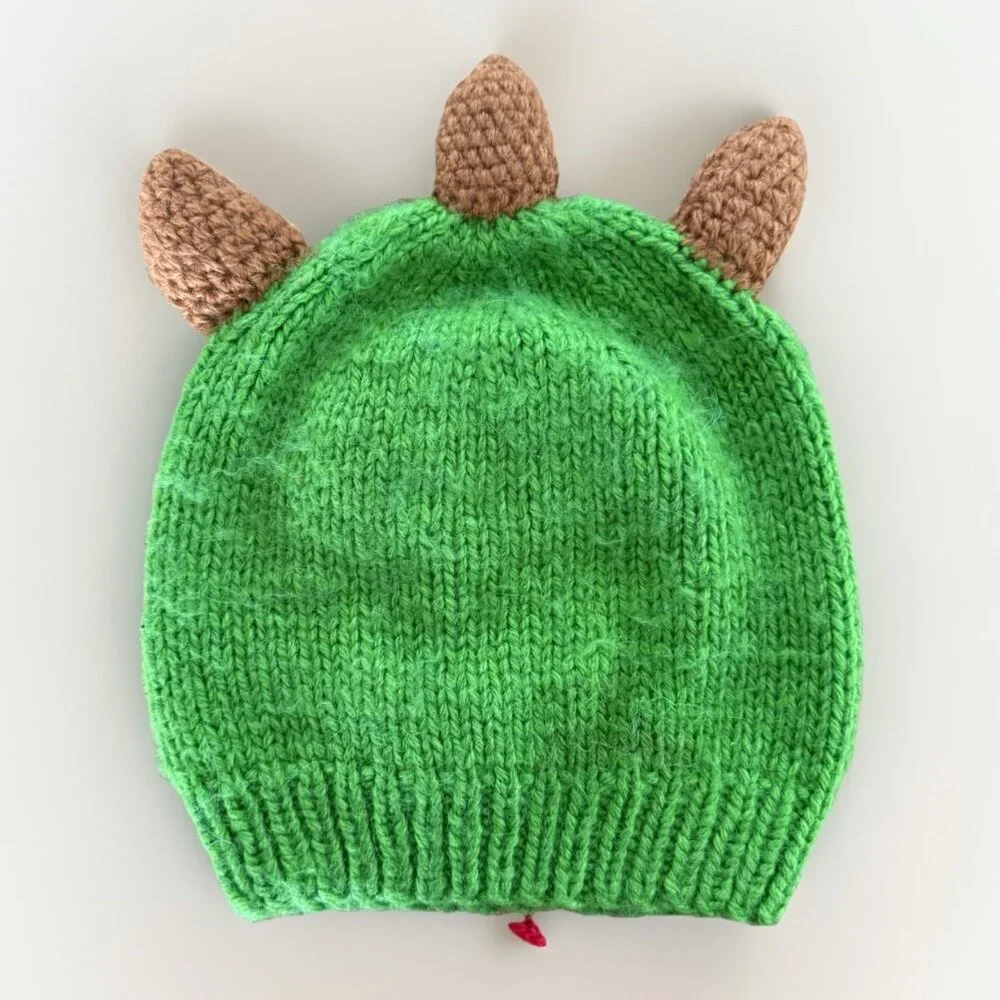 Andes Gifts Monster Mike Wazowski Looking Hat Hood Knit Acrylic Alpaca Kids READ